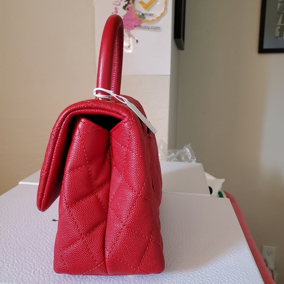 Chanel coco handle red caviar gold hw mini bag - Picture 12 of 15